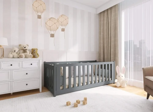 CONCEPT 80x160 grey montessori floor cot bed Lano Furniture