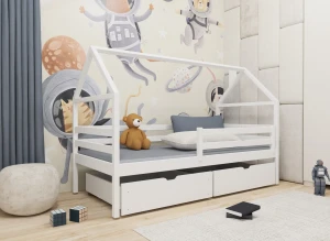 ARON 80x190 Biela detská Detská posteľ domček Lano Nábytok