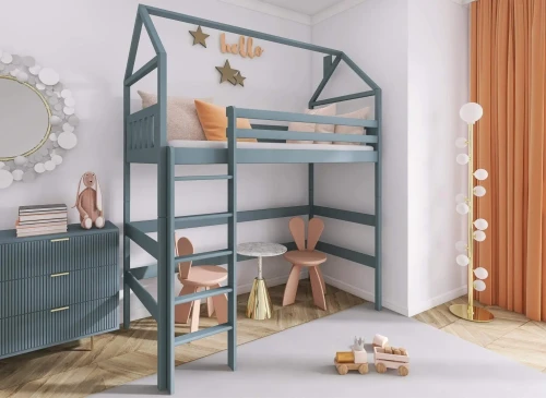GLORIA 80x160 grey loft bed Lano Furniture