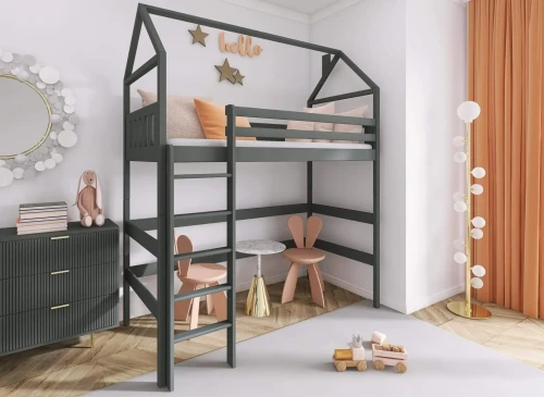 GLORIA 80x180 graphite loft bed Lano Furniture