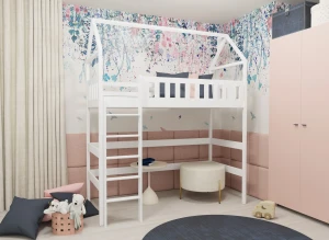 OTYLIA 80x160 white loft bed Lano Furniture