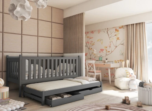 KAJA 80x190 graphite bunk bed Lano Furniture