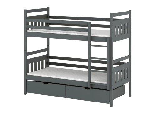 ADAŚ 90x180 graphite bunk bed Lano Furniture