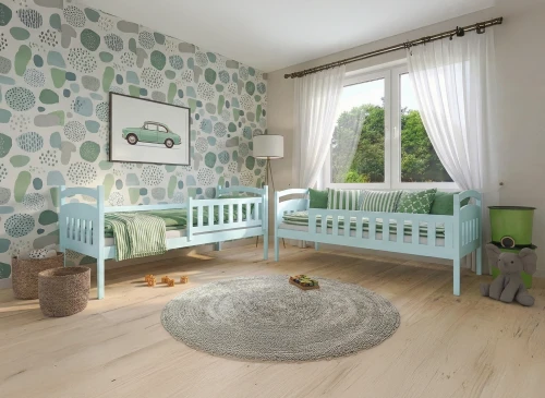 IGNAŚ 80x190 Modrá poschodová posteľ Lano Nábytok