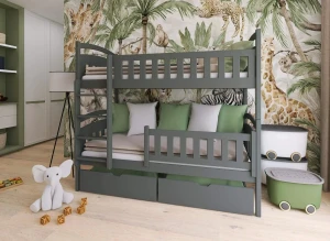 IGNAŚ 80x200 graphite bunk bed Lano Furniture