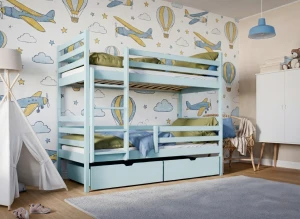 NEMO 80x170 Modrá poschodová posteľ Lano Nábytok
