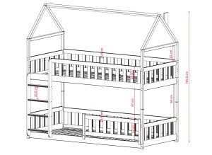 POLA 80x200 Modrá poschodová posteľ Lano Nábytok