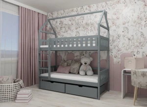 GAJA 80x170 grey bunk bed Lano Furniture