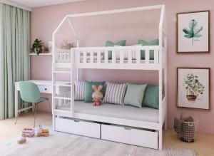GAJA 90x180 white bunk bed Lano Furniture