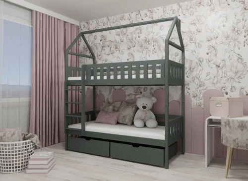 GAJA 90x180 graphite bunk bed Lano Furniture