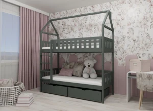 GAJA 90x190 graphite bunk bed Lano Furniture