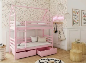 ALEX 90x190 pink bunk bed Lano Furniture