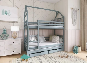 DALIA 80x170 grey house bunk bed Lano Furniture