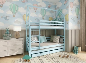 DALIA 80x170 blue house bunk bed Lano Furniture