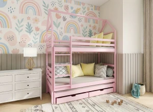 DALIA 80x170 pink house bunk bed Lano Furniture
