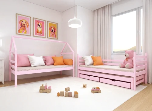 DALIA 80x170 pink house bunk bed Lano Furniture