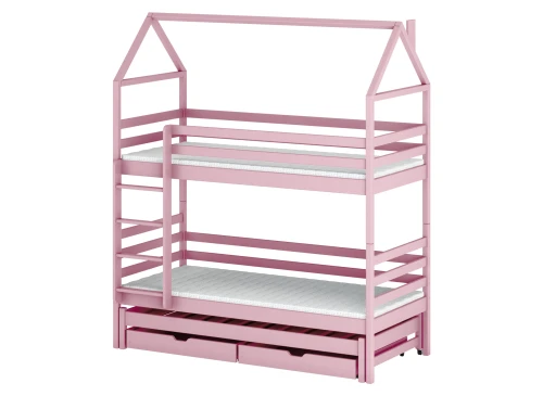 DALIA 80x200 pink house bunk bed Lano Furniture