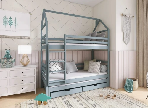 DALIA 90x200 grey house bunk bed Lano Furniture