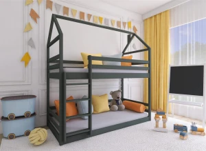 AXEL 80x180 graphite house bunk bed Lano Furniture