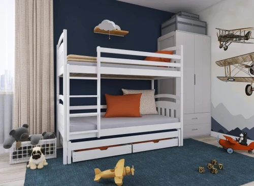ALAN 80x190 Biela poschodová posteľ Lano Nábytok