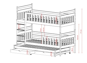 KLARA 80x170 blue bunk bed Lano Furniture