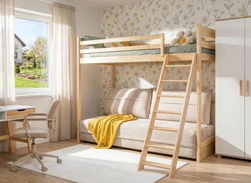 SAVIO 90x200/140x200 borovica lôžko na poschodovej posteli s rozkladacou pohovkou béžová látka perfect harmony 02 Lano Nábytok