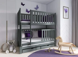 EMILKA 90x180 graphite bunk bed Lano Furniture
