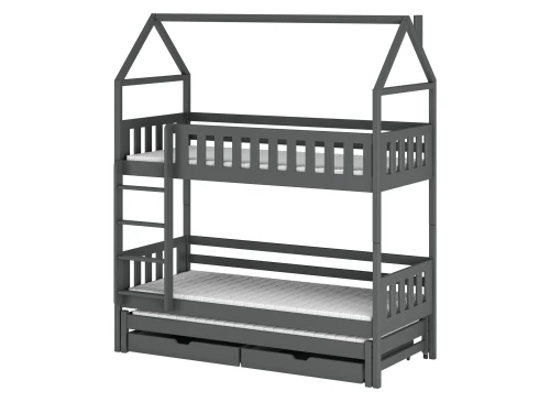 IGA 80x160 graphite house bunk bed Lano Furniture