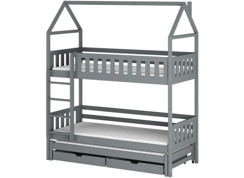 IGA 80x160 grey house bunk bed Lano Furniture