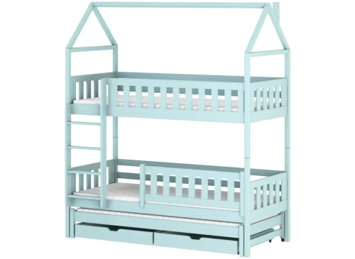 IGA 80x160 blue house bunk bed Lano Furniture