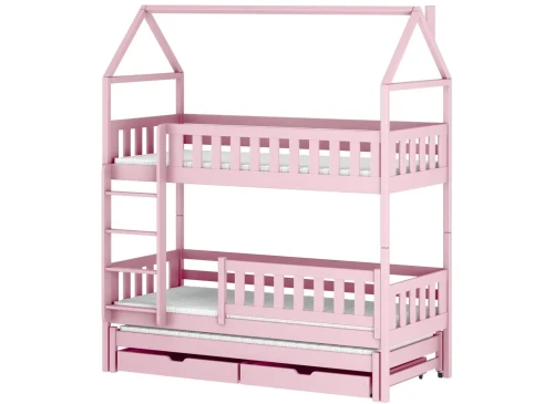 IGA 80x170 pink house bunk bed Lano Furniture
