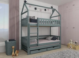 IGA 80x180 grey house bunk bed Lano Furniture