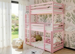 TED 80x180 pink bunk bed Lano Furniture