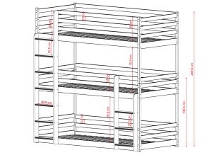 TED 80x200 pine bunk bed Lano Furniture