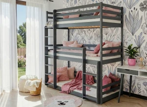 TED 90x190 graphite bunk bed Lano Furniture