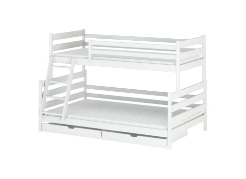 FAMI 90x200/120x200 Biela poschodová posteľ so širším lôžkom Lano Nábytok