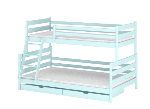 FAMI 90x200/120x200 Modrá poschodová posteľ so širším lôžkom Lano Nábytok