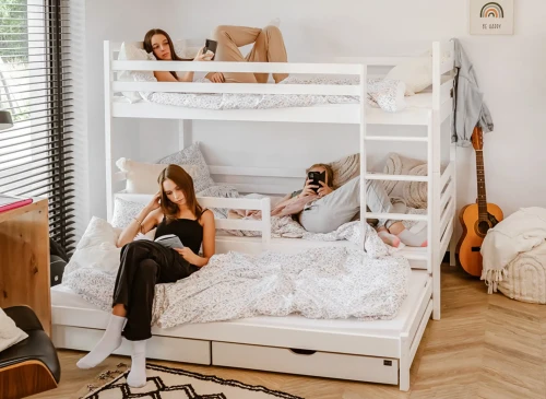 LUK 90x200 Biela poschodová posteľ Lano Nábytok