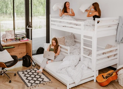 LUK 90x200 Biela poschodová posteľ Lano Nábytok