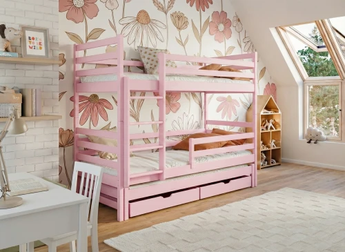 LUK 90x200 pink bunk bed Lano Furniture