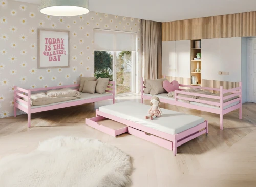 LUK 90x200 pink bunk bed Lano Furniture