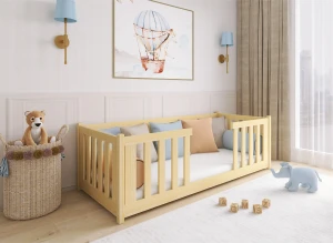 FERO 80x180 borovica detská Montessori podlahová posteľ Lano Nábytok