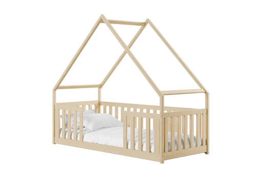 BEE 80x190 borovica detská Montessori podlahová posteľ domček Lano Nábytok