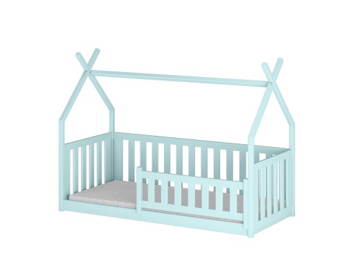 BOGUŚ 80x160 modrá detská Montessori podlahová posteľ tipi Lano Nábytok