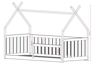 BOGUŚ 80x160 modrá detská Montessori podlahová posteľ tipi Lano Nábytok