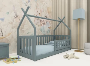 BOGUŚ 80x190 popolová detská Montessori podlahová posteľ tipi Lano Nábytok