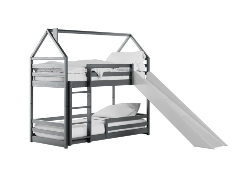 PLAY 80x200 graphite bunk bed with a slide Lano Furniture