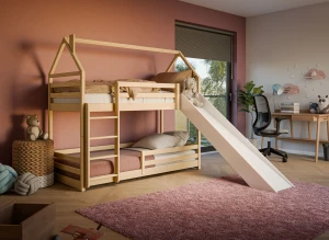PLAY 80x200 pine bunk bed with a slide Lano Furniture