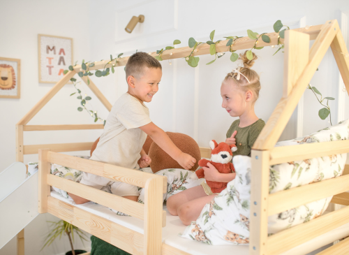 PLAY 90x190 pine bunk bed with a slide Lano Furniture