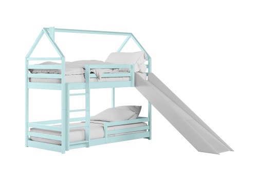 PLAY 90x200 blue bunk bed with a slide Lano Furniture